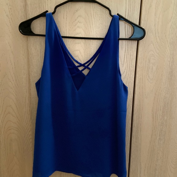 NWOT Express Criss Cross Back Blue Tank Top size XS - Picture 4 of 7